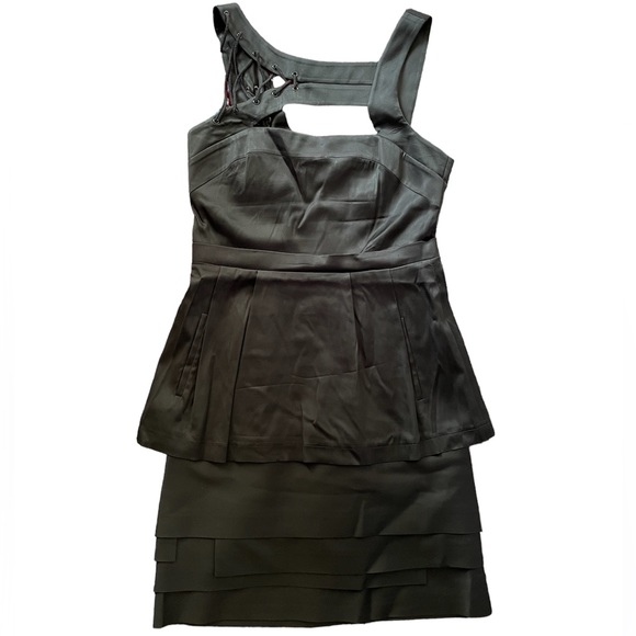 Black BCBG Shoelace Shoulder Detail Dress (Size 10) - Picture 4 of 11